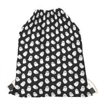 Cute Little Ghost Pattern Print Drawstring Bag