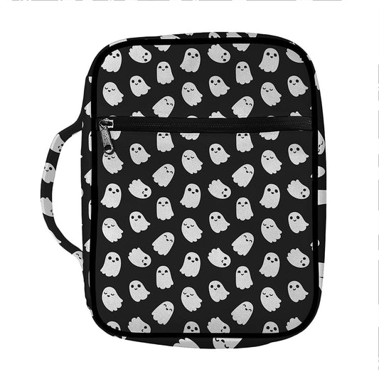 Cute Little Ghost Pattern Print Front Pocket Bible Bag