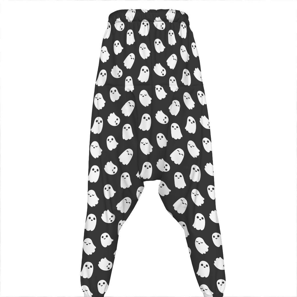 Cute Little Ghost Pattern Print Hammer Pants