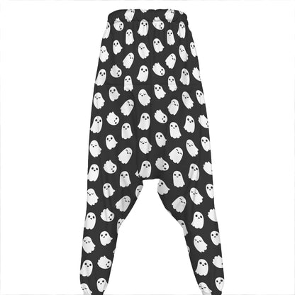 Cute Little Ghost Pattern Print Hammer Pants