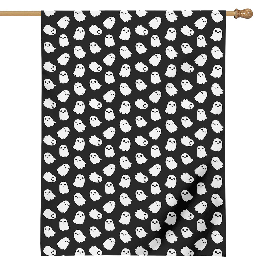 Cute Little Ghost Pattern Print House Flag