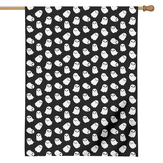 Cute Little Ghost Pattern Print House Flag