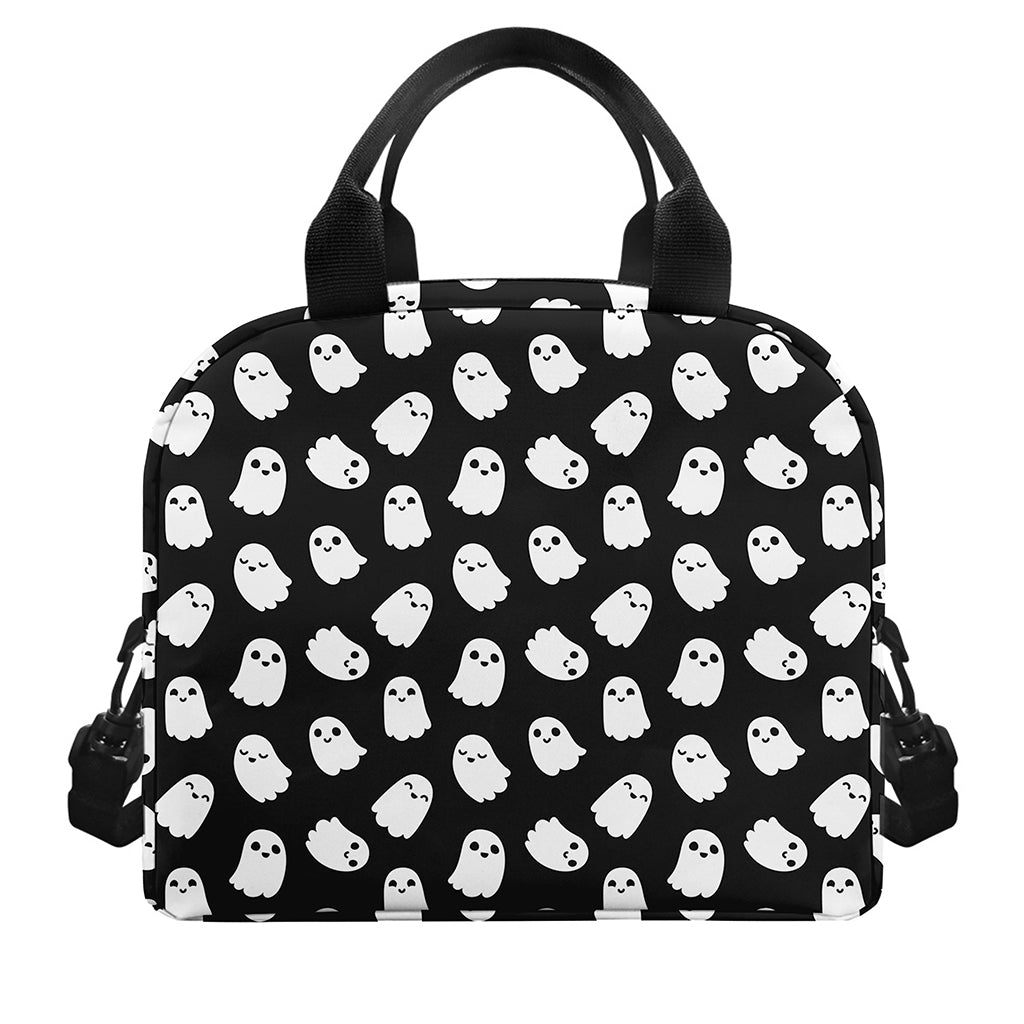 Cute Little Ghost Pattern Print Insulated Lunch Bag