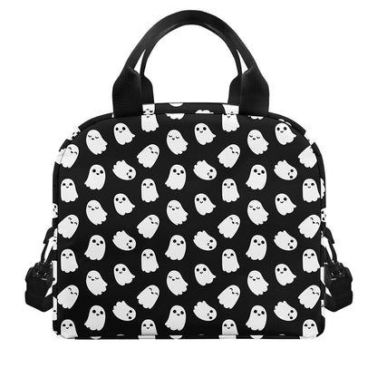Cute Little Ghost Pattern Print Insulated Lunch Bag