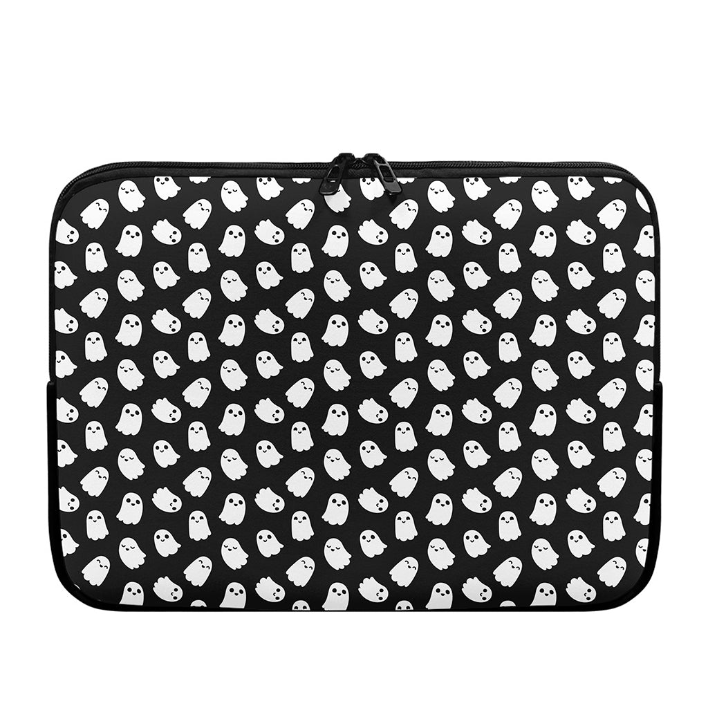 Cute Little Ghost Pattern Print Laptop Sleeve