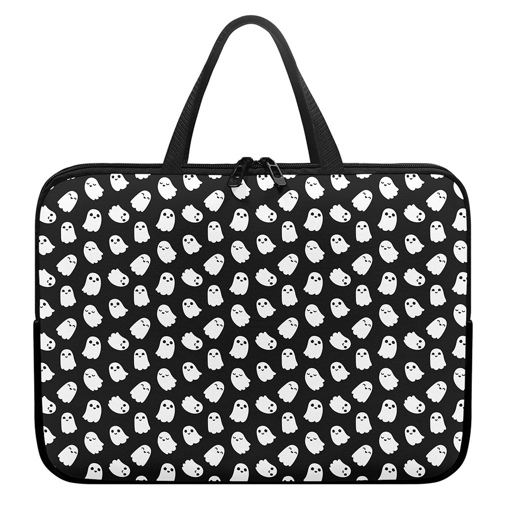Cute Little Ghost Pattern Print Laptop Sleeve With Handle