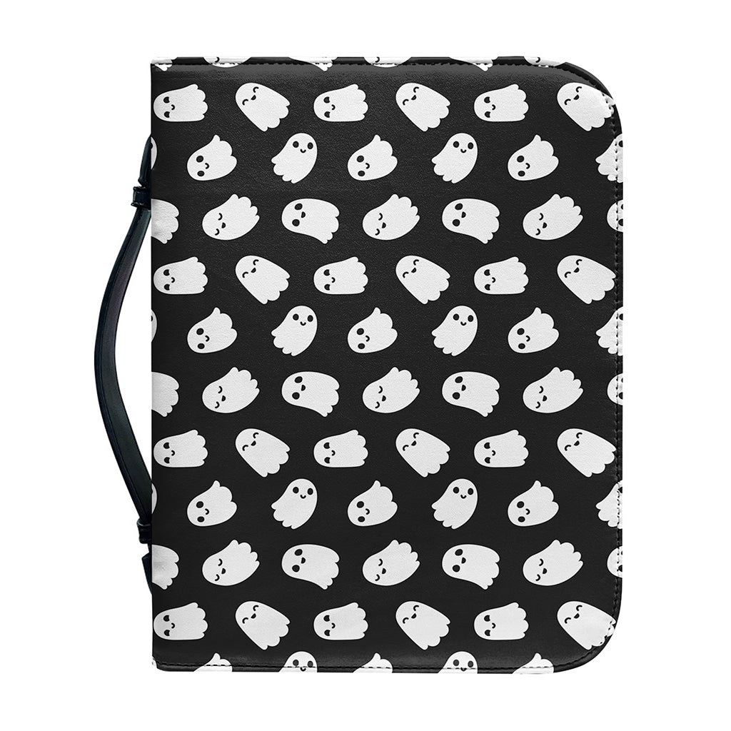 Cute Little Ghost Pattern Print Leather Bible Cover