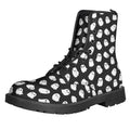 Cute Little Ghost Pattern Print Lace-Up Boots