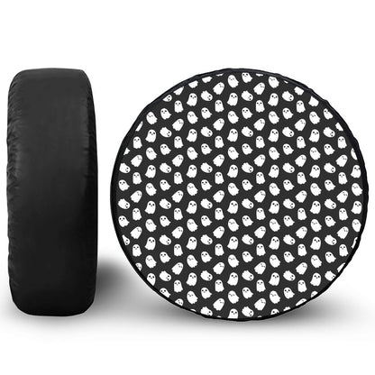 Cute Little Ghost Pattern Print Leather Spare Tire Cover