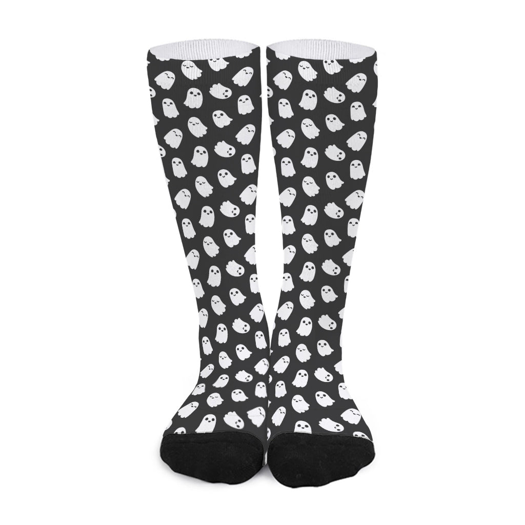 Cute Little Ghost Pattern Print Long Socks