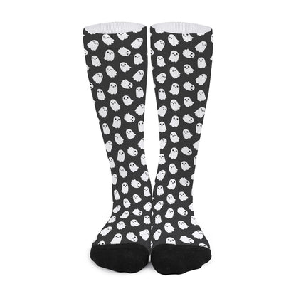 Cute Little Ghost Pattern Print Long Socks
