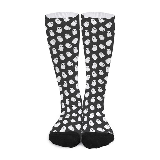 Cute Little Ghost Pattern Print Long Socks