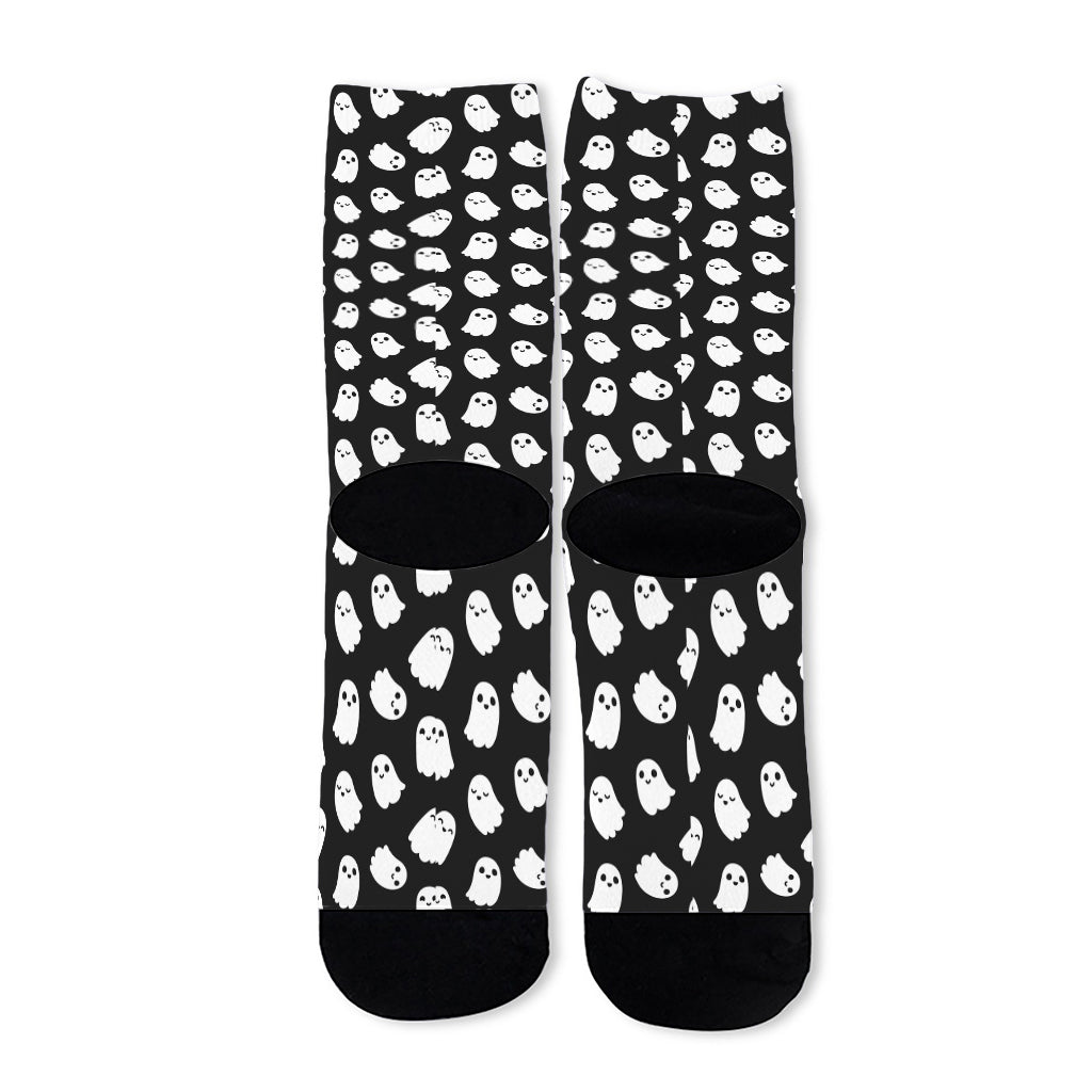 Cute Little Ghost Pattern Print Long Socks