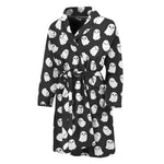 Cute Little Ghost Pattern Print Men's Bathrobe