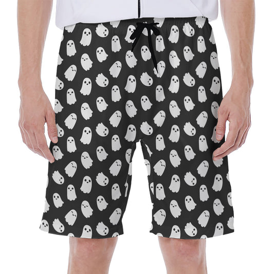 Cute Little Ghost Pattern Print Men's Beach Shorts