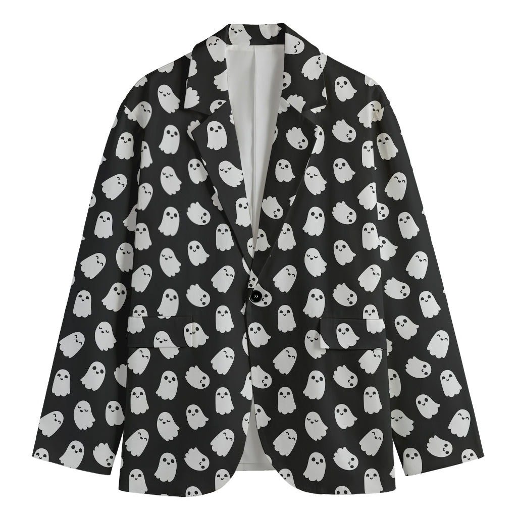 Cute Little Ghost Pattern Print Men's Blazer