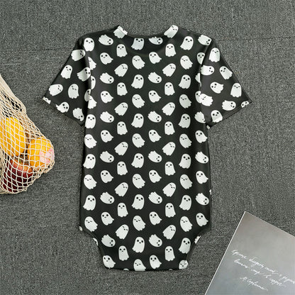 Cute Little Ghost Pattern Print Men's Bodysuit