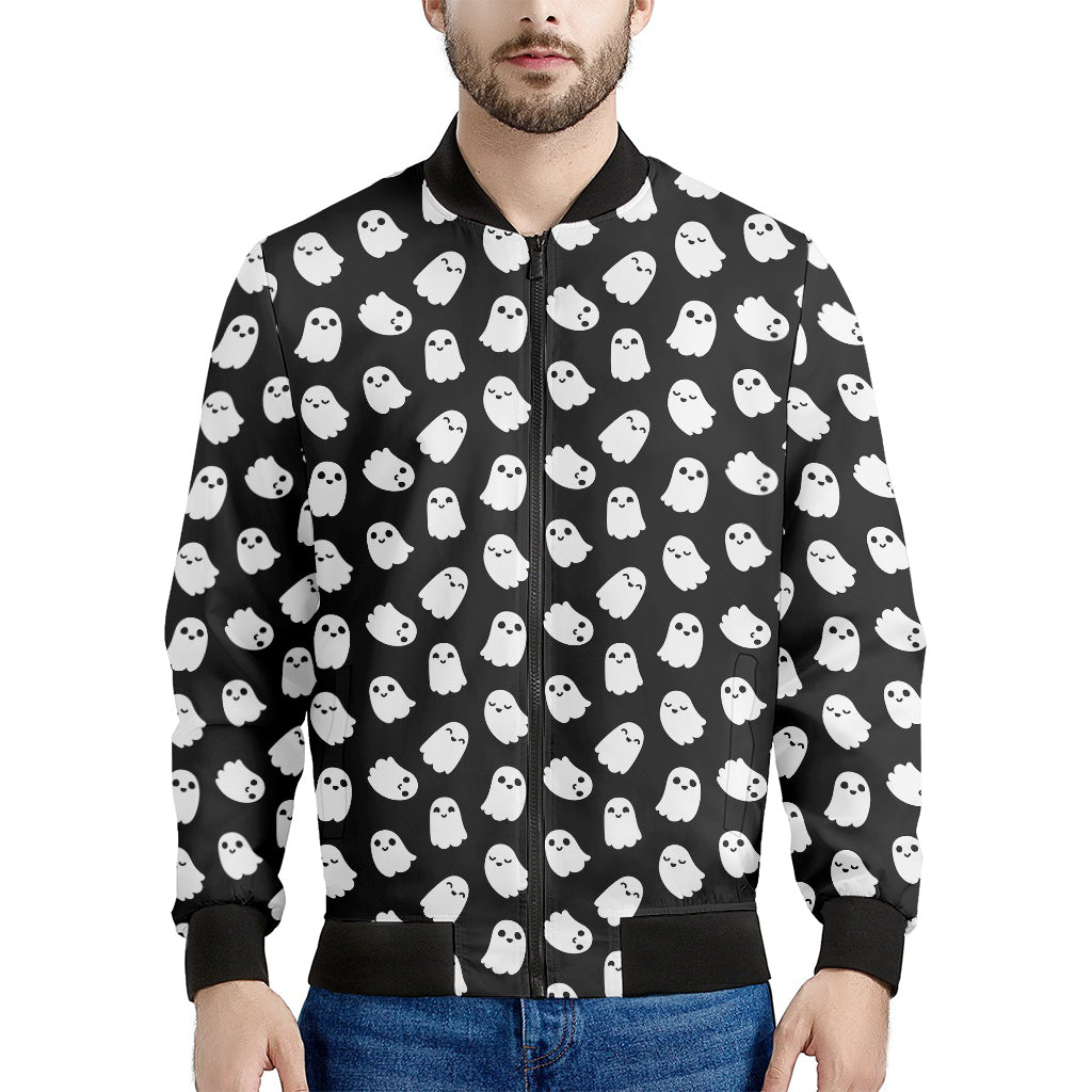 Cute Little Ghost Pattern Print Men's Bomber Jacket