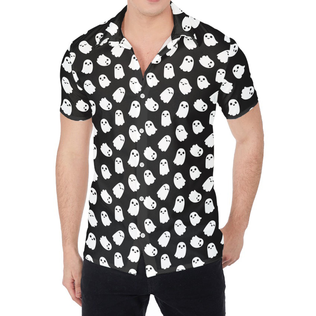 Cute Little Ghost Pattern Print Men's Shirt