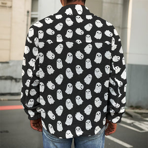 Cute Little Ghost Pattern Print Men's Shirt Jacket