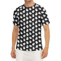 Cute Little Ghost Pattern Print Men's Short Sleeve Rash Guard