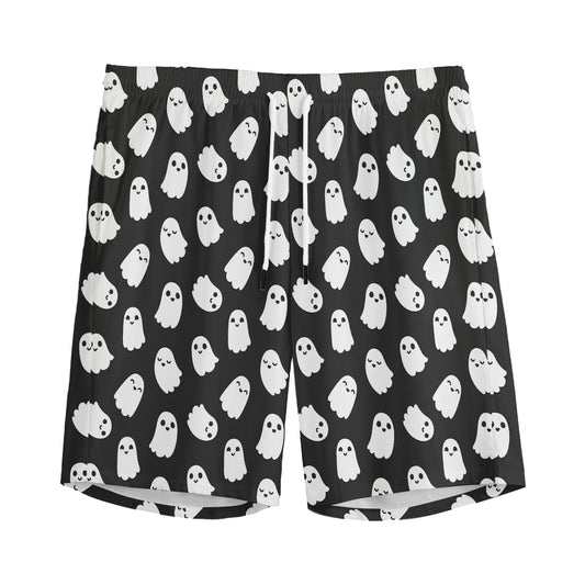 Cute Little Ghost Pattern Print Men's Sports Shorts
