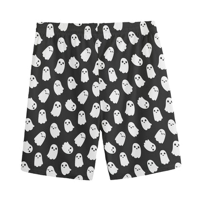 Cute Little Ghost Pattern Print Men's Sports Shorts