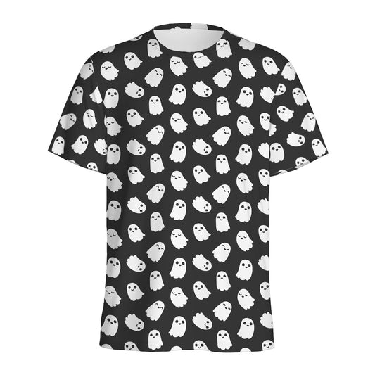 Cute Little Ghost Pattern Print Men's Sports T-Shirt
