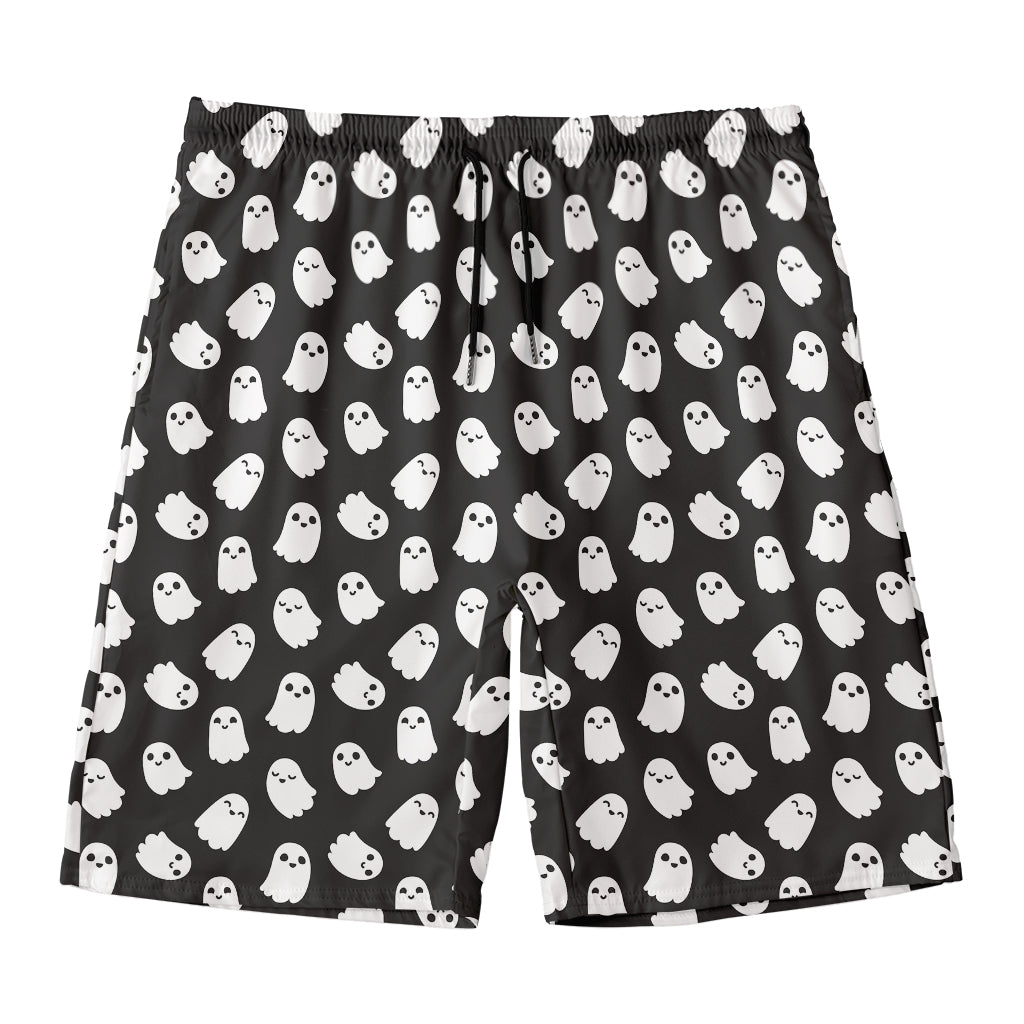 Cute Little Ghost Pattern Print Men's Swim Trunks
