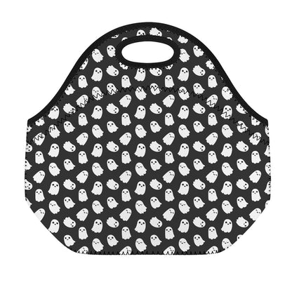 Cute Little Ghost Pattern Print Neoprene Lunch Bag