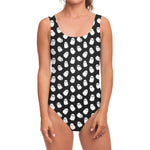 Cute Little Ghost Pattern Print One Piece Swimsuit