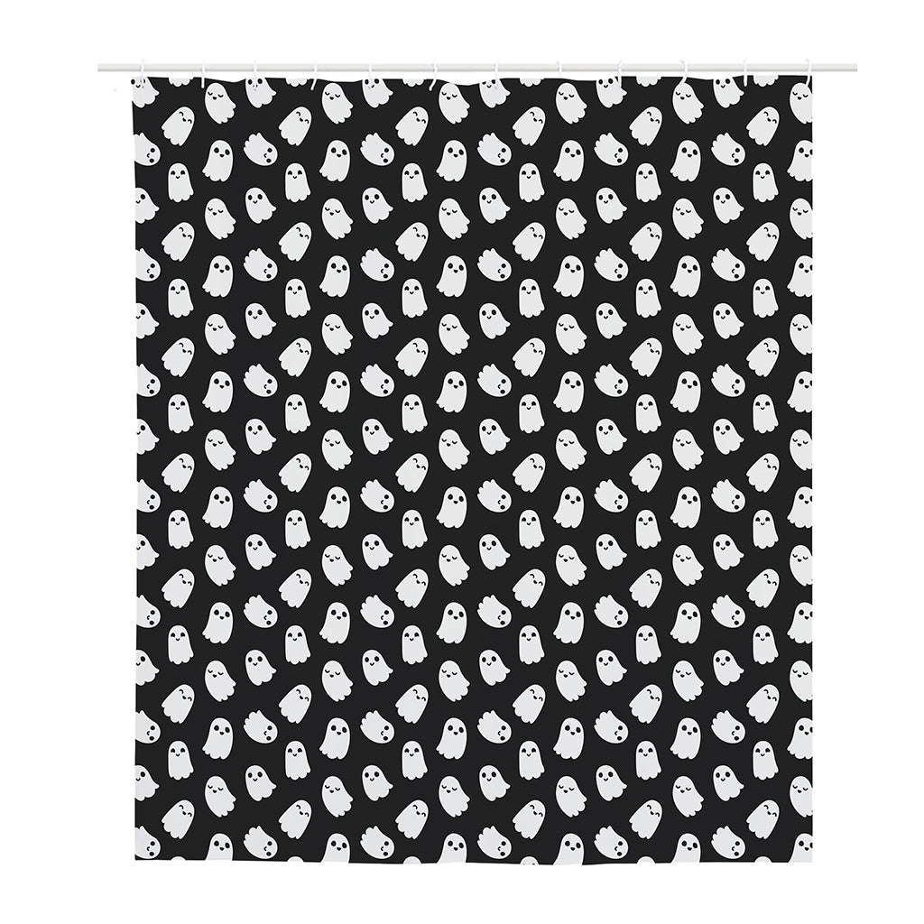 Cute Little Ghost Pattern Print Polyester Shower Curtain