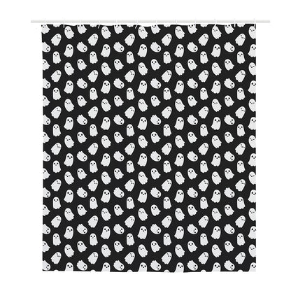 Cute Little Ghost Pattern Print Polyester Shower Curtain
