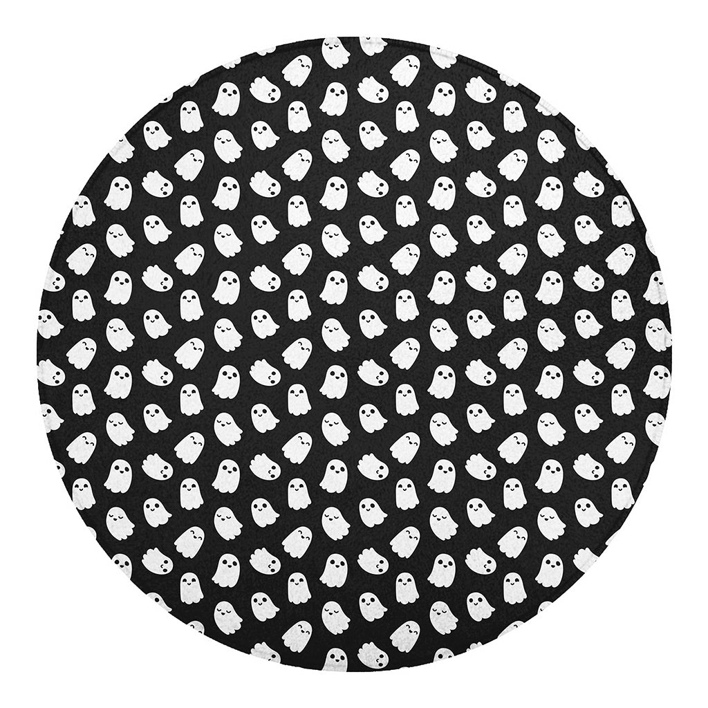 Cute Little Ghost Pattern Print Round Blanket