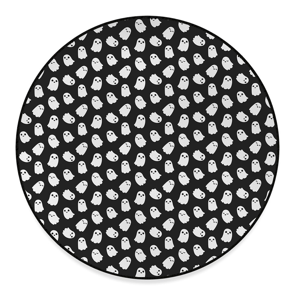 Cute Little Ghost Pattern Print Round Floor Mat