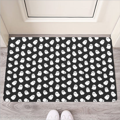 Cute Little Ghost Pattern Print Rubber Doormat