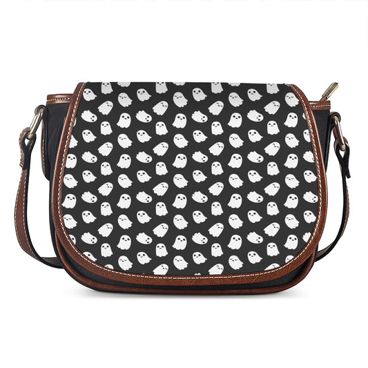 Cute Little Ghost Pattern Print Saddle Bag