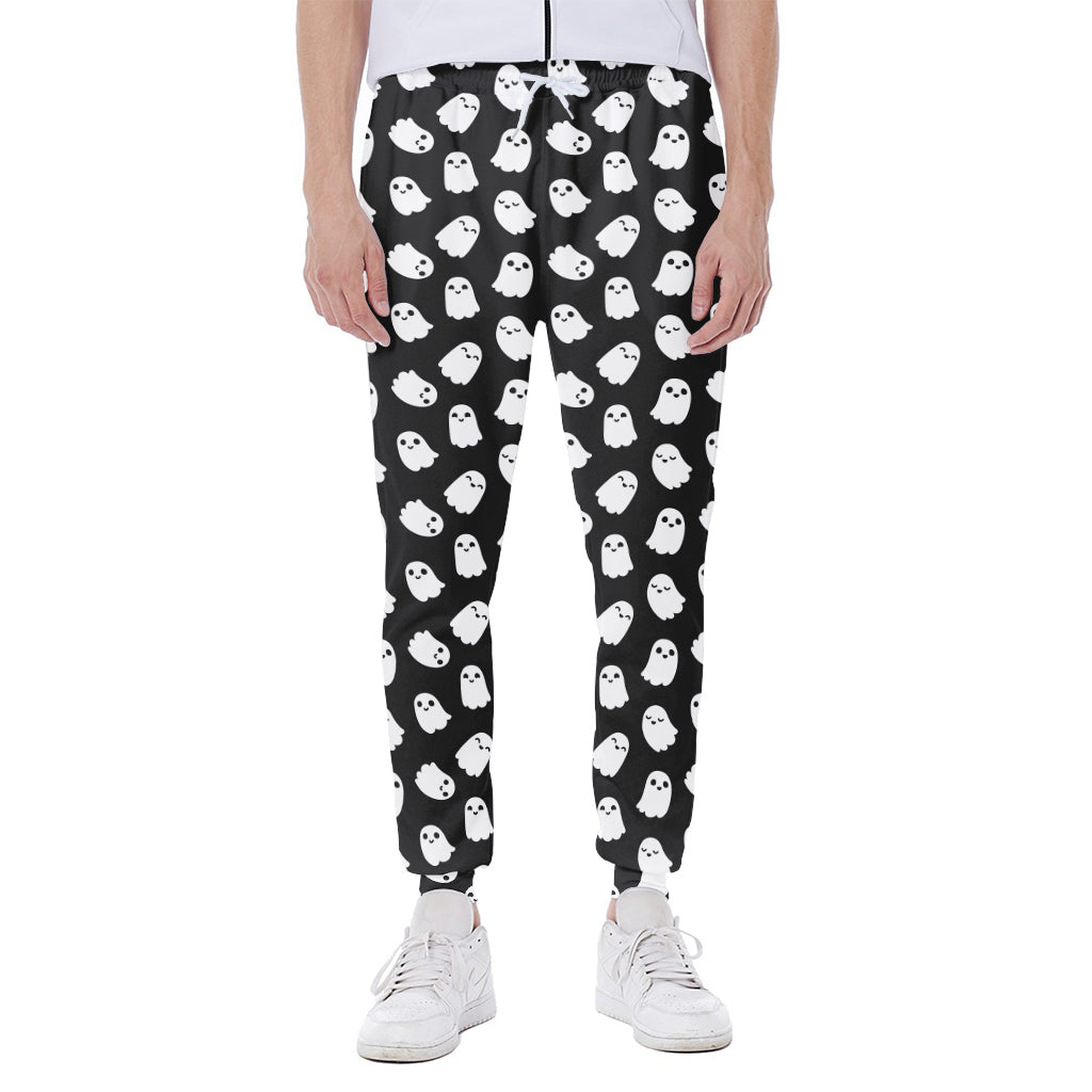 Cute Little Ghost Pattern Print Scuba Joggers