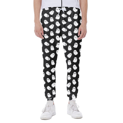 Cute Little Ghost Pattern Print Scuba Joggers