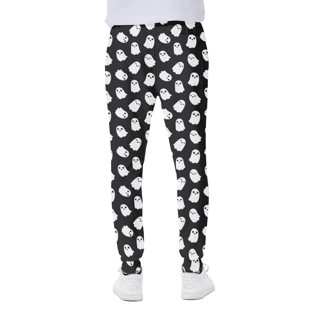 Cute Little Ghost Pattern Print Scuba Joggers