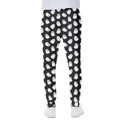 Cute Little Ghost Pattern Print Scuba Joggers