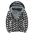 Cute Little Ghost Pattern Print Sherpa Lined Zip Up Hoodie