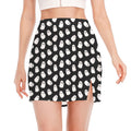 Cute Little Ghost Pattern Print Side Slit Mini Skirt