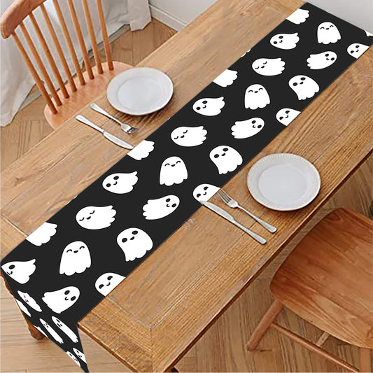 Cute Little Ghost Pattern Print Table Runner