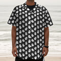 Cute Little Ghost Pattern Print Textured Short Sleeve Shirt