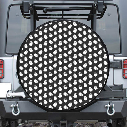 Cute Little Ghost Pattern Print Tire Cover