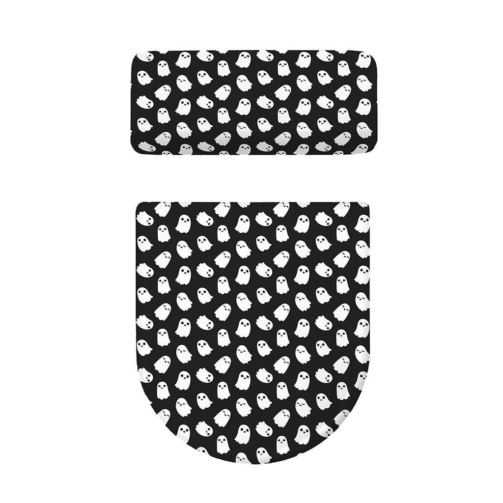 Cute Little Ghost Pattern Print Toilet Lid And Tank Cover Set