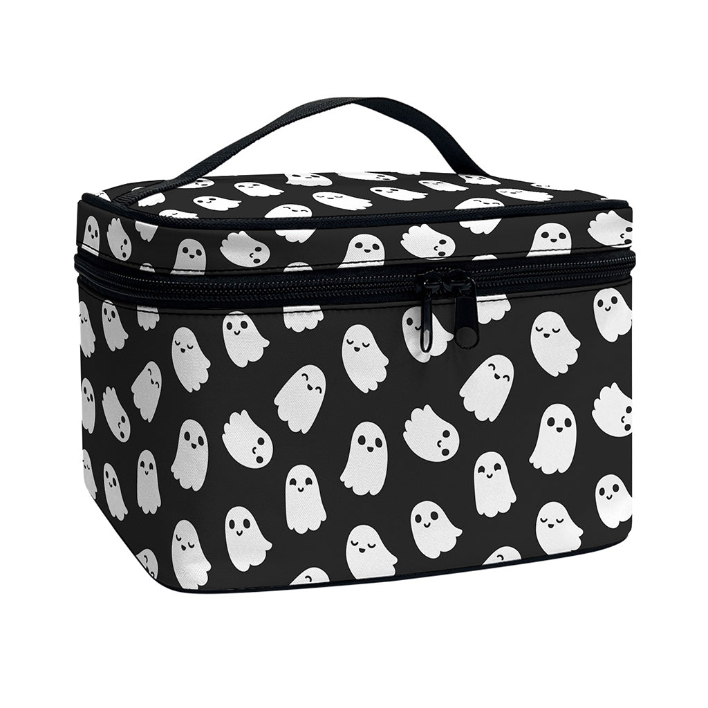 Cute Little Ghost Pattern Print Travel Makeup Bag