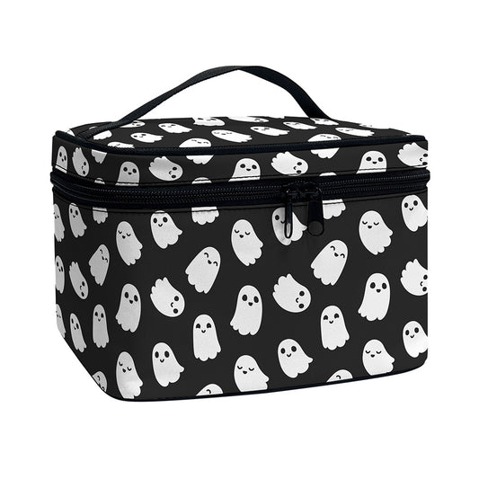 Cute Little Ghost Pattern Print Travel Makeup Bag