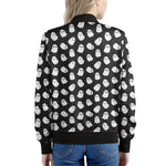 Cute Little Ghost Pattern Print Women's Bomber Jacket